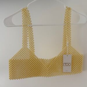 Women's Yellow Beaded Bralette
